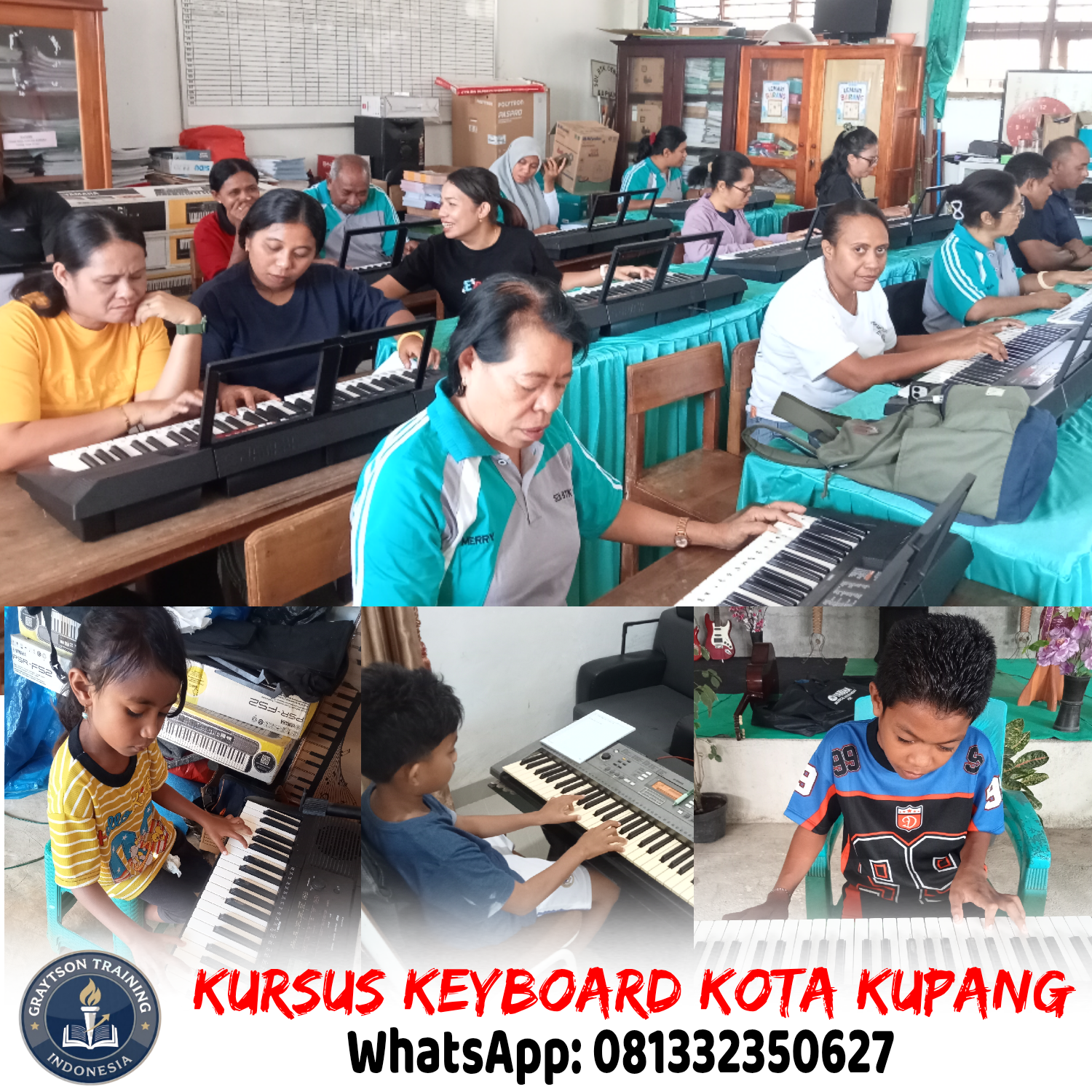 PT. GRAYTSON TRAINING INDONESIA KOTA KUPANG BUKA KURSUS KEYBOARD/ORGAN: GARANSI JAGO MENGIRINGI LAGU, BIAYA PROMO CUMA 350 RIBU/BULAN